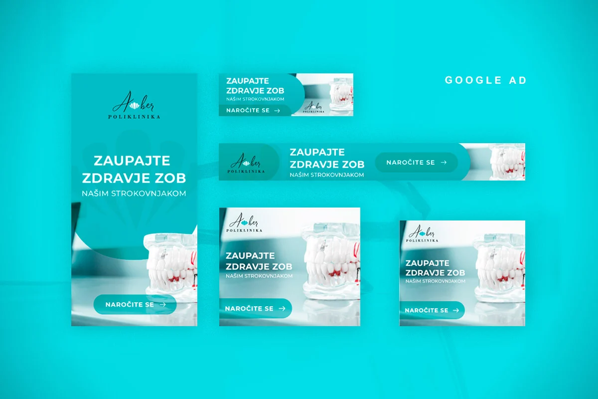 oblikovanje reklamnih pasic ambulanta amber